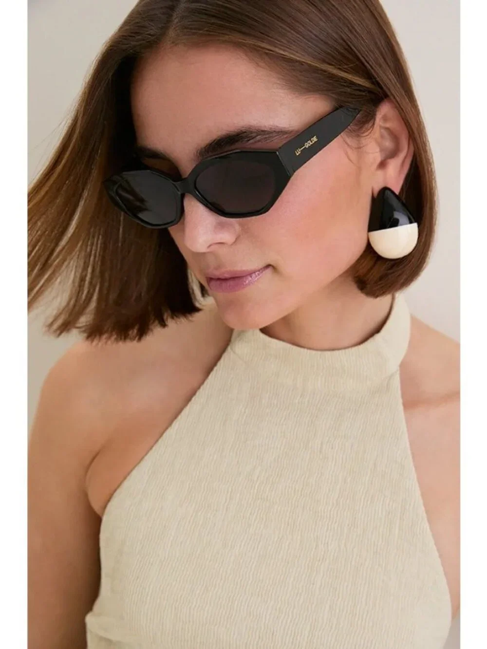 Lu Goldie Eliana Sunglasses in Black New Womens Sunnies